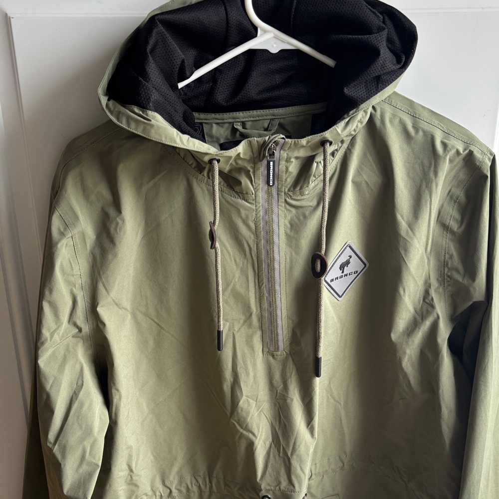 Hooded Rain Anorak Jacket - Olive Green - Picture 2 of 3